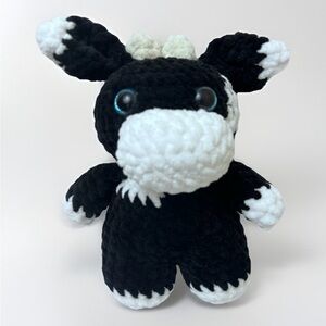 Cow Amigurumi Crochet Black And White Stuffed Toy Doll Plushie Handmade